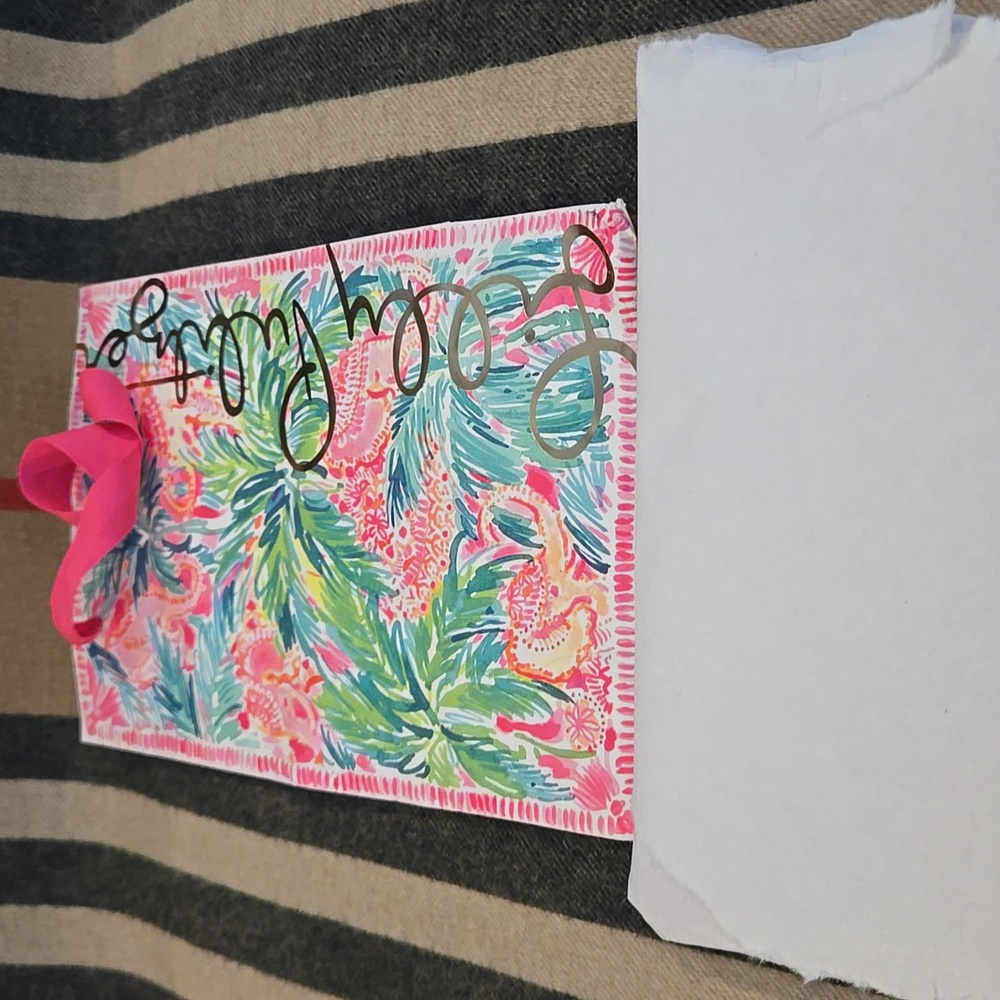 Lilly Pulitzer Rare PinkGreen Leather Clutch NWOT - Picture 10 of 11